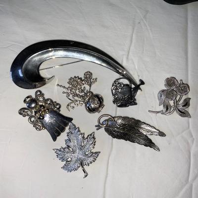 Lot of Vintage silver toned pins