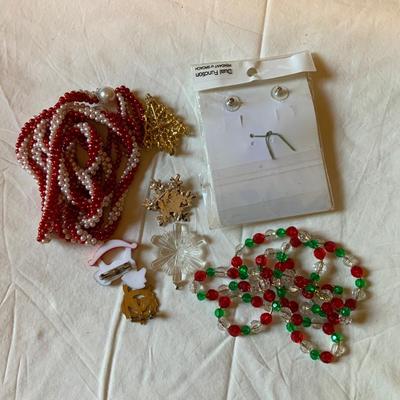 Lot of Christmas themed jewelry