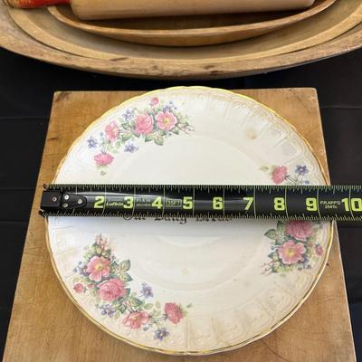 Primitive Wood Bowls, Rolling Pins, Cutting Board and China Plate