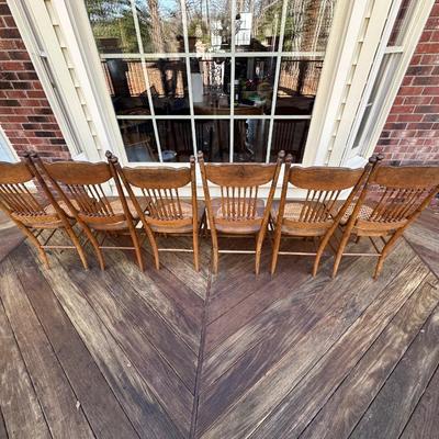 Vintage Wood Hand Caned Chairs