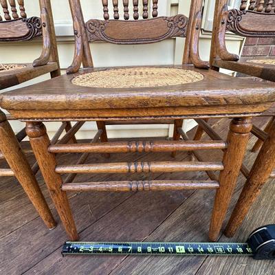 Vintage Wood Hand Caned Chairs