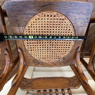 Vintage Wood Hand Caned Chairs