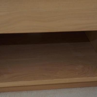 ONE DRAWER END TABLE OAK WHITE WASH FINISH WITH SHELF BELOW