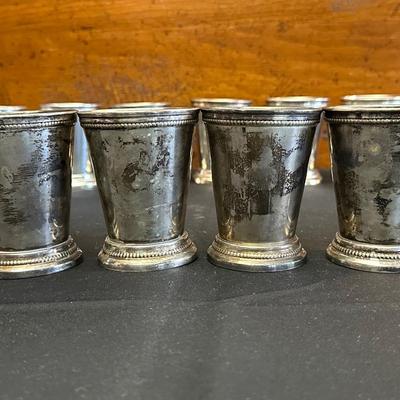 Silver plated Julep Cups & Pewter Napkin Rings