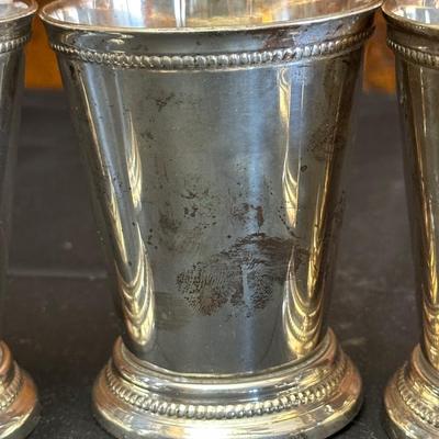 Silver plated Julep Cups & Pewter Napkin Rings