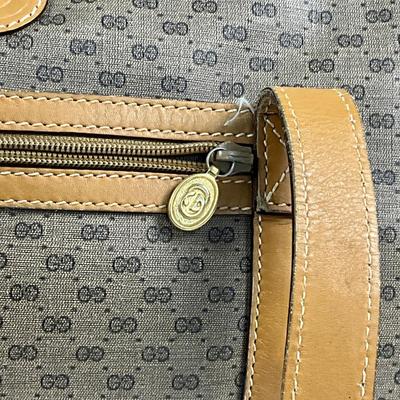 532 As Is Vintage Gucci Micro Monogram Overnight Bag