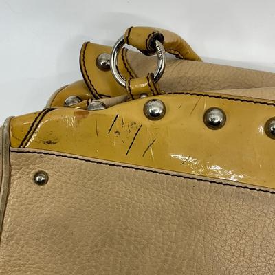 533 DOLCE & GABBANA Tan & Yellow Button Closed Bag