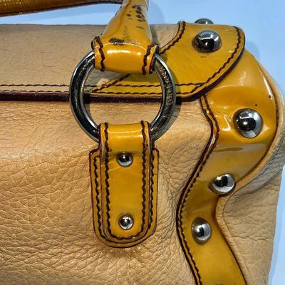 533 DOLCE & GABBANA Tan & Yellow Button Closed Bag