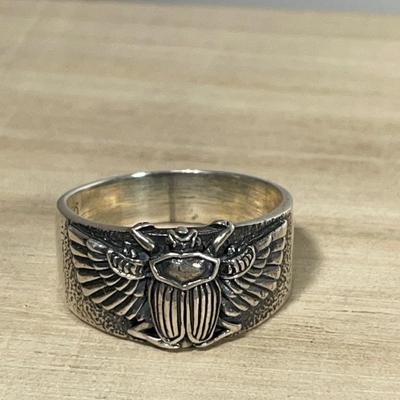 Sterling Silver Scarab Ring 11