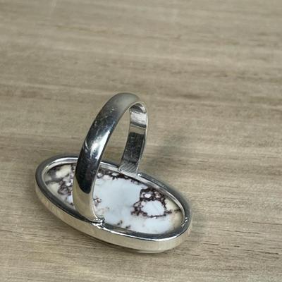 Crazy Horse Jasper and Sterling silver ring 8