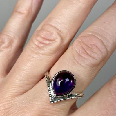 Amethyst Sterling silver ring 9