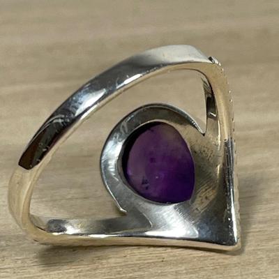 Amethyst Sterling silver ring 9