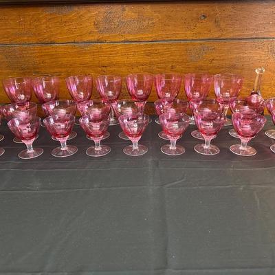 Beautiful and Rare Vintage George Borgfeldt Lisa Cranberry Glasses
