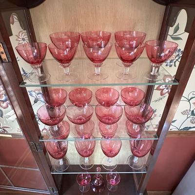 Beautiful and Rare Vintage George Borgfeldt Lisa Cranberry Glasses