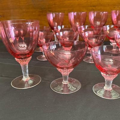 Beautiful and Rare Vintage George Borgfeldt Lisa Cranberry Glasses