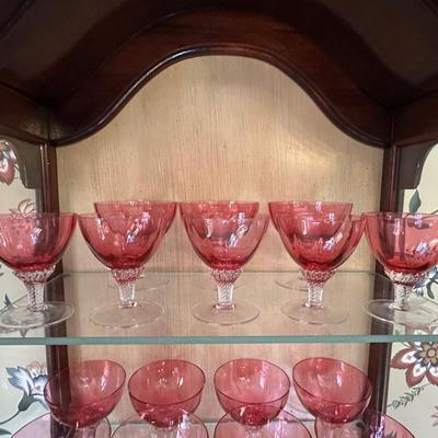 Beautiful and Rare Vintage George Borgfeldt Lisa Cranberry Glasses