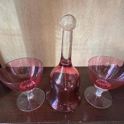 Beautiful and Rare Vintage George Borgfeldt Lisa Cranberry Glasses