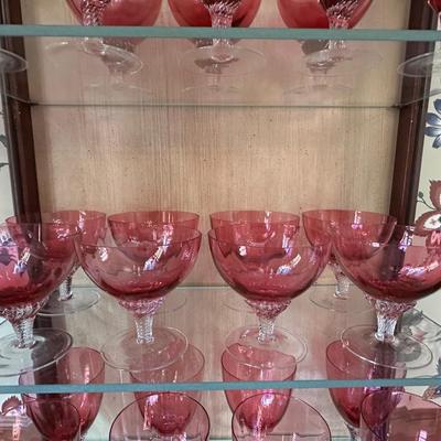 Beautiful and Rare Vintage George Borgfeldt Lisa Cranberry Glasses