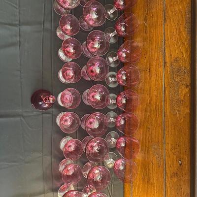 Beautiful and Rare Vintage George Borgfeldt Lisa Cranberry Glasses