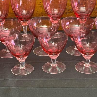 Beautiful and Rare Vintage George Borgfeldt Lisa Cranberry Glasses