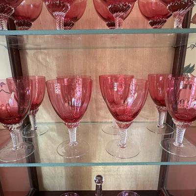 Beautiful and Rare Vintage George Borgfeldt Lisa Cranberry Glasses
