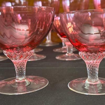 Beautiful and Rare Vintage George Borgfeldt Lisa Cranberry Glasses