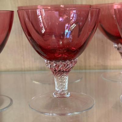 Beautiful and Rare Vintage George Borgfeldt Lisa Cranberry Glasses