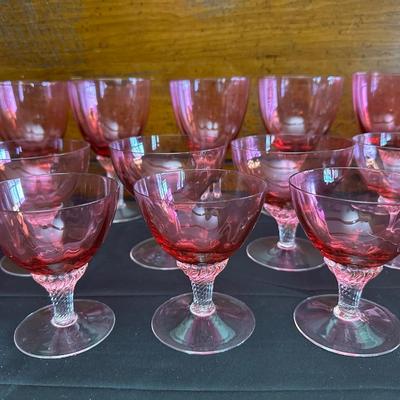 Beautiful and Rare Vintage George Borgfeldt Lisa Cranberry Glasses