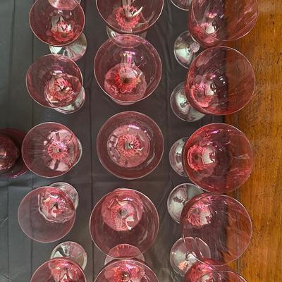 Beautiful and Rare Vintage George Borgfeldt Lisa Cranberry Glasses