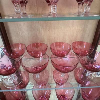 Beautiful and Rare Vintage George Borgfeldt Lisa Cranberry Glasses