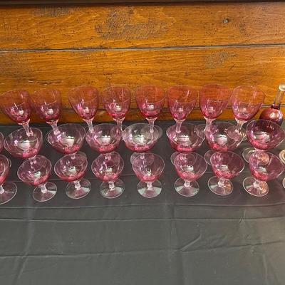 Beautiful and Rare Vintage George Borgfeldt Lisa Cranberry Glasses