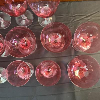 Beautiful and Rare Vintage George Borgfeldt Lisa Cranberry Glasses