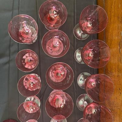 Beautiful and Rare Vintage George Borgfeldt Lisa Cranberry Glasses