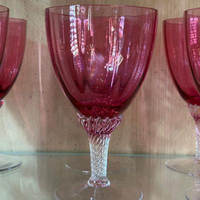 Beautiful and Rare Vintage George Borgfeldt Lisa Cranberry Glasses