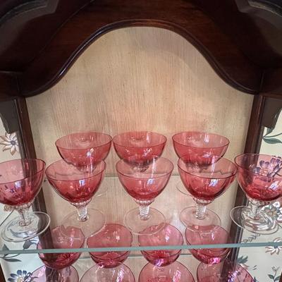 Beautiful and Rare Vintage George Borgfeldt Lisa Cranberry Glasses