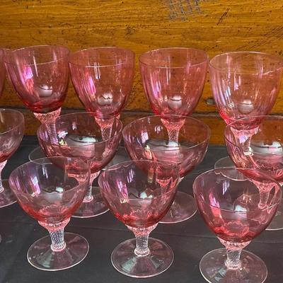 Beautiful and Rare Vintage George Borgfeldt Lisa Cranberry Glasses