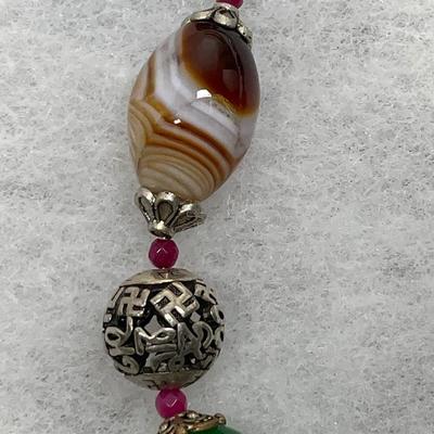 Mixed gemstone beaded necklace