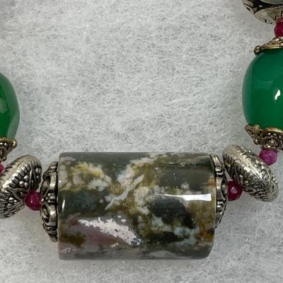 Mixed gemstone beaded necklace