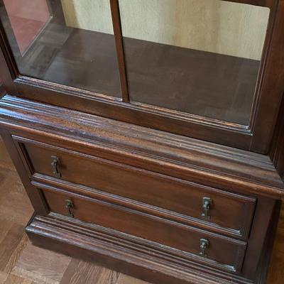 Vintage Wood Display Cabinet
