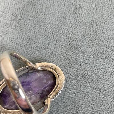 Purple Charoite Sterling silver ring 7