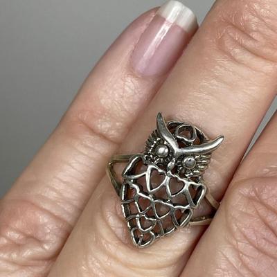 Sterling Silver Owl ring 7