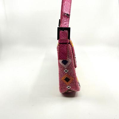 534 FENDI As Is Pink Beaded Baguette Bag