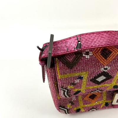 534 FENDI As Is Pink Beaded Baguette Bag