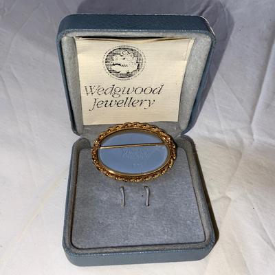 Wedgewood Jasperware Gold Plated Brooch