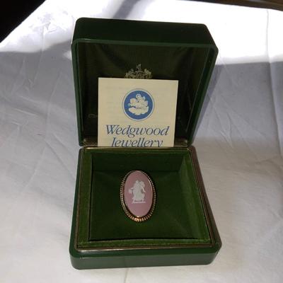 Nice Wedgewood Rococo Style Pink Floral Girl Brooch