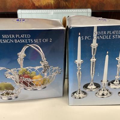 Godinger Silver Art grape baskets and candle sticks