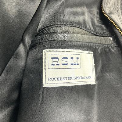 536 Rochester Special Man Black Leather Jacket Size 48