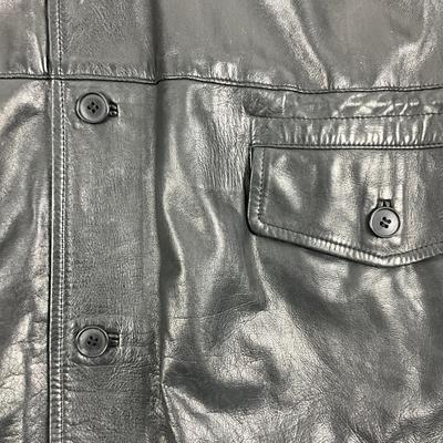 537 BRUNO MAGLI Black Leather Jacket Size 46