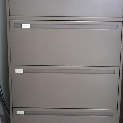 DOUBLE LATERAL STEEL FILE CABINET W/ FOUR DRAWERS