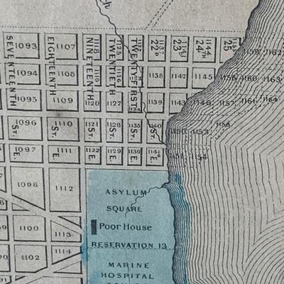c.1855 J. H. Colton Framed Map of Georgetown / Washington DC